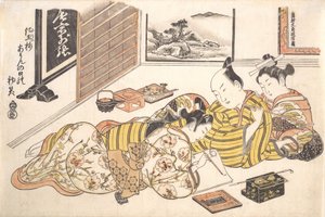 エロティックブックマウンドオブダイドカラーのプレート：ブドワールSのパターンブック、ca。 1736-44。 作： Okumura Masanobu
