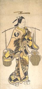 恋愛予言の販売者としての青年、1730年代頃。 作： Okumura Toshinobu.