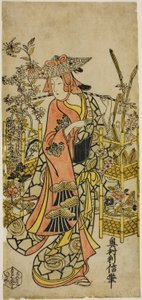 俳優の早川初瀬が花売り 作： Okumura Toshinobu