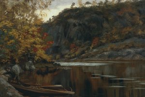 ホルスカウキレンの風景（キャンバスに油彩） 作： Olaf Isaachsen
