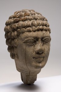 人の頭（木）（249003-5も参照） 作： Old Kingdom Egyptian