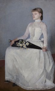 散歩または白いドレスの女性から 作： Olga Boznanska