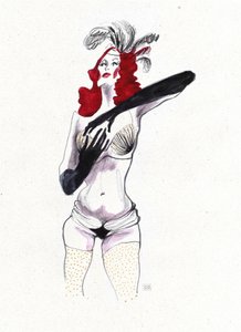華やかな羽飾りのショーガール 作： Olga Skomorokhova