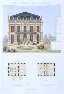 ルイ13世の家、「パリのモダンな家々を基にしたタウンハウスとカントリーハウス」、1864年頃
