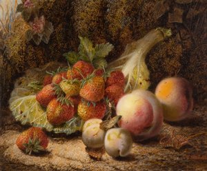 いちごのある静物、1916年。 作： Oliver Clare
