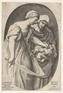 左手にホロフェルネスの首、右手に剣を持つジュディス、1606 年。 作： Oliviero Gatti