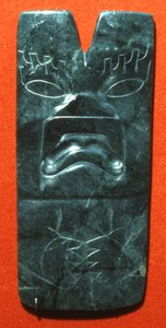 ジャガーの顔をしたハチャ、プレクラシック時代（ヒスイ） 作： Olmec