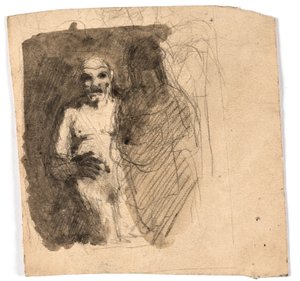 向かい合う二人の人物の構図研究 作： Oluf Hartmann