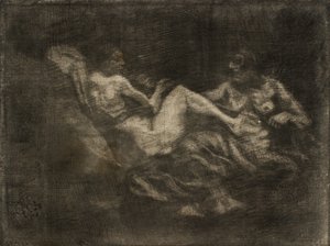 箒をめぐって争う二人の魔女 作： Oluf Hartmann