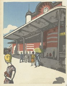 東京駅（オブジェクトのタイトル） Herinneringen aan Tokyo (連載タイトル) 東京懐古図会（連載タイトル） 作： Onchi Kôshirô