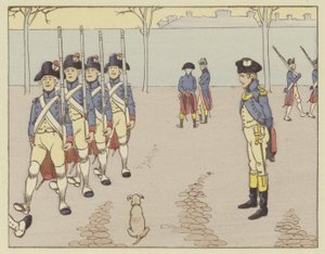 1785年にヴァランスの補佐官、ナポレオンはライフルドリルを見ました 作： Onfray de Breville Job