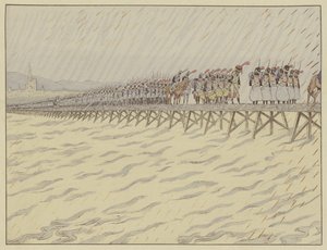 1805年10月1日、ケールでライン川を横断するナポレオンとその軍隊