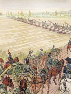 ライン川を渡るナポレオン、1805年10月1日 作： Onfray de Breville Job