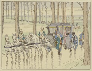 ナポレオンは1810年3月27日、彼が結婚しなければならないオーストリアの大公マリー・ルイーズに会う 作： Onfray de Breville Job