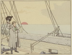 1815年7月15日イギリスに降伏した後、HMSベレロフォンに搭乗したナポレオン