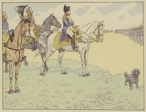 1807年7月7日、ティルシット条約に署名した後、ナポレオンがフランス軍を再検討