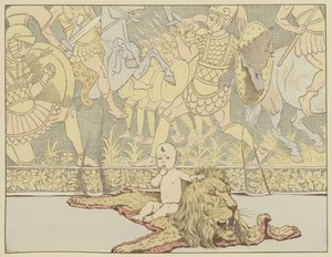 子供は1769年8月15日にアジャクシオで生まれ、ホーマーの英雄を描いたタペストリーが飾られた部屋で 作： Onfray de Breville Job