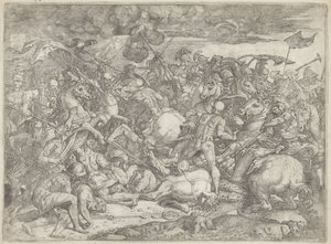 ミルウィウス橋の戦い 作： Orazio Farinati (attributed to)