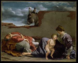 エジプトへの飛行で休む、1615-1621 作： Orazio Gentileschi