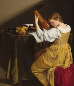 リュート奏者、c。 16121620。 作： Orazio Gentileschi