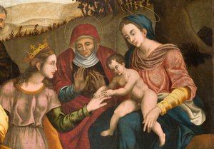 聖カタリナの結婚、詳細 作： オラツィオ ダ スピナッツォーラ イアコベッタ