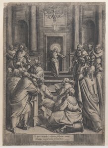 神殿で論争するキリスト, 1568-77., 1568-77. 作： Orazio de Sanctis