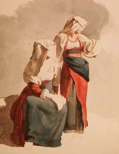 イタリアの農民の少女たち 1834年頃（水彩画）