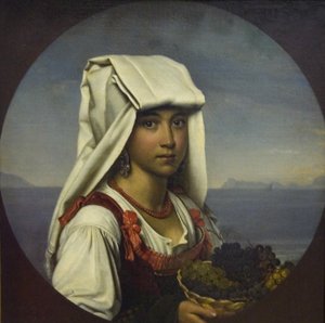 果物を持つナポリタンの少女、1831 作： Orest Adamovich Kiprensky