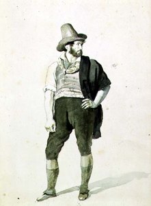 若いイタリア人」1834年頃（水彩画） 作： Orest Adamovich Kiprensky