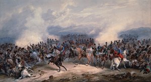 1855年8月16日のチェルナヤ川の戦いでの騎兵とシャサール 作： Orlando Norie