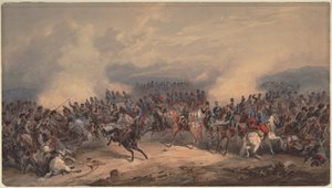 1855年、1855年8月16日のチェルナヤ川の戦いでの騎兵とシャサール 作： Orlando Norie