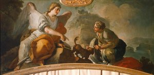 「トビアスと天使」オロンゾ・ティソ画（1726-1800）