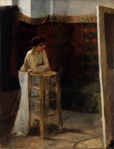 スタジオの女性モデル 作： Oscar Gustaf Bjorck