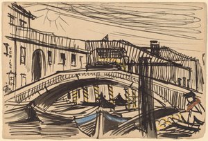 ヴェネツィア、ボート 作： Oscar F. Bluemner