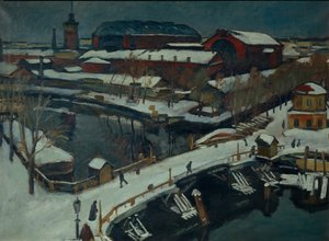 冬の風景です。ペトログラード、1920 作： Osip Emmanuilovich Braz