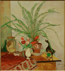 葉植物のある静物 作： Oskar Moll