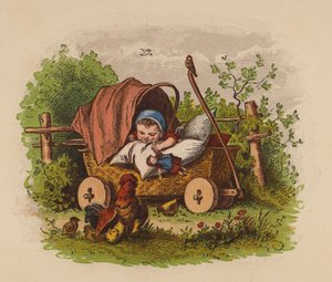 乳母車の赤ちゃん（カラーリトグラフ） 作： Oskar Pletsch