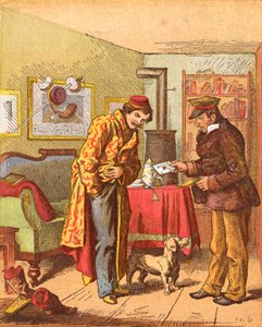 手紙配達の支払い、c1870 作： Oskar Pletsch