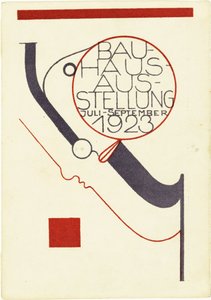 バウハウス展。ポストカード、1923年。 作： Oskar Schlemmer