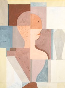 右を向いている分割胴体 作： Oskar Schlemmer