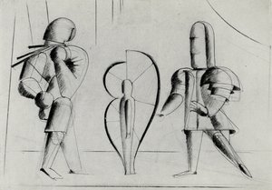 バウハウスの舞台から1925年のバウハウスの舞台。 作： Oskar Schlemmer