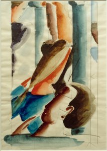 列の間に5つの数字 作： Oskar Schlemmer