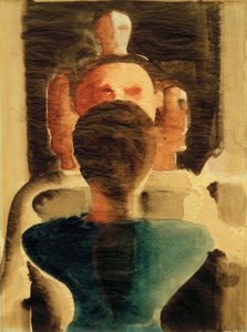 女性の後ろ姿の同心円グループ 作： Oskar Schlemmer