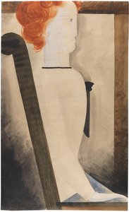 座っている女性、1929年。 作： Oskar Schlemmer