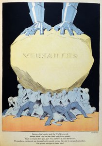 「この重荷を取り除けば世界は治る」、ヴェルサイユ条約で潰れたドイツの風刺画 作： Oskar Theodor Garvens