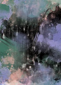 暗く重厚な抽象画