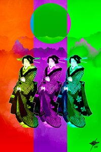 ポップアート・芸者トリオ 作： 