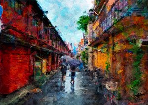 雨の日の街歩き 作： 
