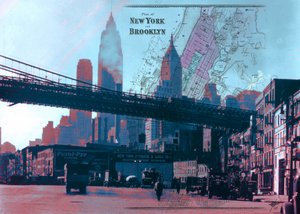 ヴィンテージのニューヨーク市地図 作： 