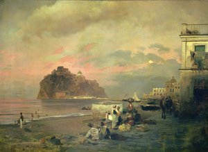 イスキア、1884 作： Oswald Achenbach